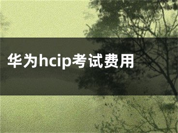 华为hcip考试费用