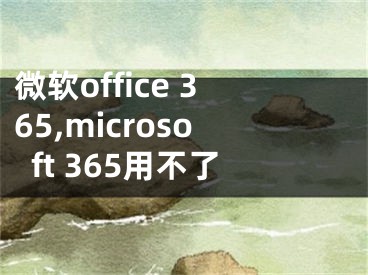 微软office 365,microsoft 365用不了