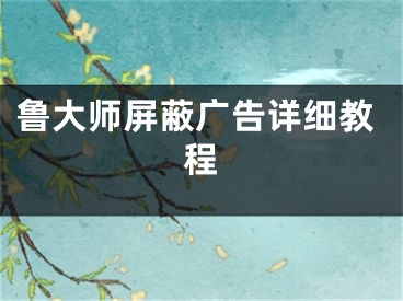 鲁大师屏蔽广告详细教程