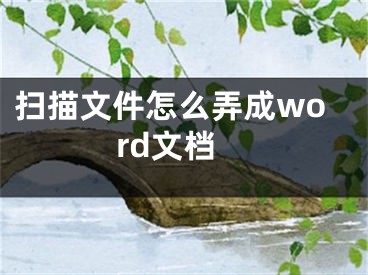 扫描文件怎么弄成word文档