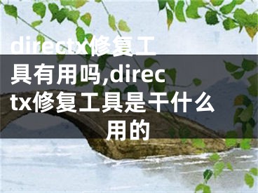 directx修复工具有用吗,directx修复工具是干什么用的