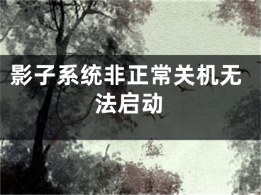 影子系统非正常关机无法启动