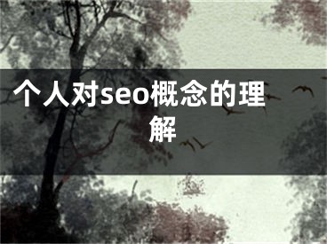 个人对seo概念的理解