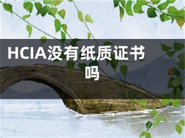 HCIA没有纸质证书吗