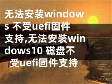 无法安装windows 不受uefi固件支持,无法安装windows10 磁盘不受uefi固件支持