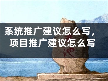 系统推广建议怎么写，项目推广建议怎么写