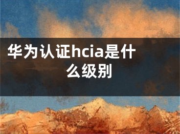 华为认证hcia是什么级别