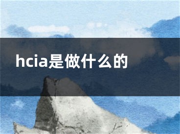 hcia是做什么的