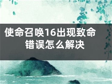 使命召唤16出现致命错误怎么解决