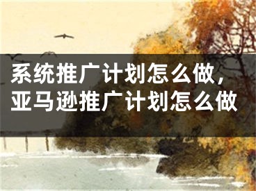 系统推广计划怎么做，亚马逊推广计划怎么做