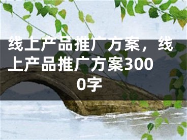 线上产品推广方案，线上产品推广方案3000字