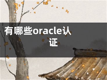 有哪些oracle认证