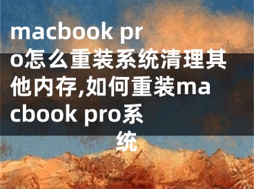 macbook pro怎么重装系统清理其他内存,如何重装macbook pro系统 