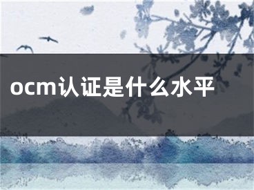 ocm认证是什么水平