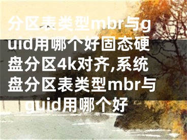 分区表类型mbr与guid用哪个好固态硬盘分区4k对齐,系统盘分区表类型mbr与guid用哪个好