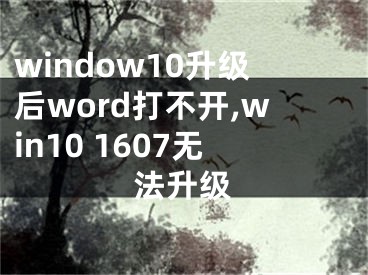 window10升级后word打不开,win10 1607无法升级