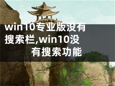 win10专业版没有搜索栏,win10没有搜索功能