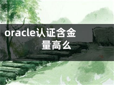 oracle认证含金量高么