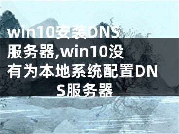 win10安装DNS服务器,win10没有为本地系统配置DNS服务器