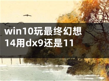 win10玩最终幻想14用dx9还是11