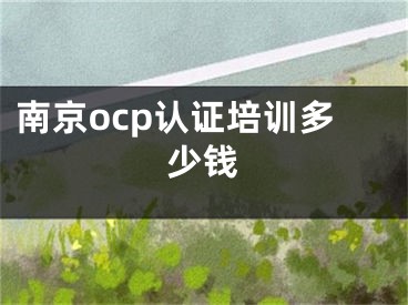 南京ocp认证培训多少钱