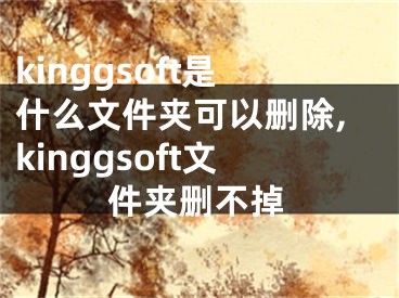 kinggsoft是什么文件夹可以删除,kinggsoft文件夹删不掉