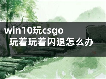 win10玩csgo玩着玩着闪退怎么办