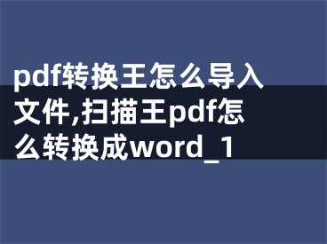 pdf转换王怎么导入文件,扫描王pdf怎么转换成word_1