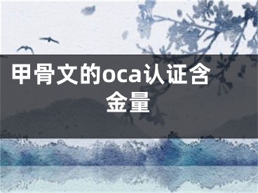 甲骨文的oca认证含金量