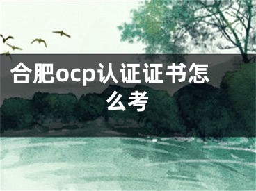 合肥ocp认证证书怎么考