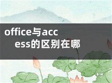 office与access的区别在哪