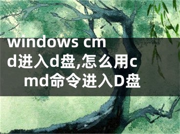windows cmd进入d盘,怎么用cmd命令进入D盘