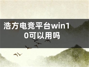 浩方电竞平台win10可以用吗