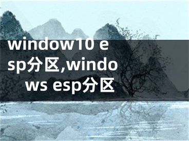 window10 esp分区,windows esp分区