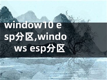window10 esp分区,windows esp分区