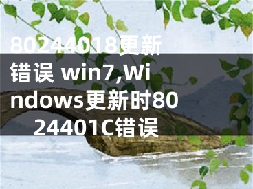 80244018更新错误 win7,Windows更新时8024401C错误