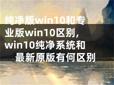 纯净版win10和专业版win10区别,win10纯净系统和最新原版有何区别