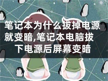 笔记本为什么拔掉电源就变暗,笔记本电脑拔下电源后屏幕变暗