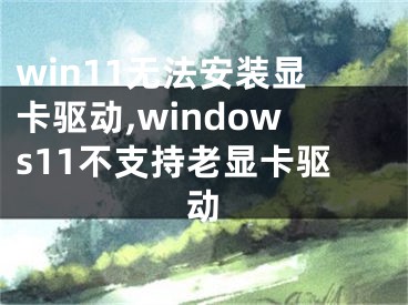 win11无法安装显卡驱动,windows11不支持老显卡驱动