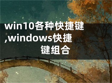 win10各种快捷键,windows快捷键组合