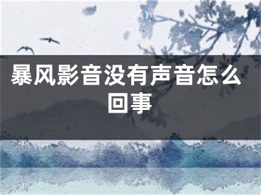 暴风影音没有声音怎么回事