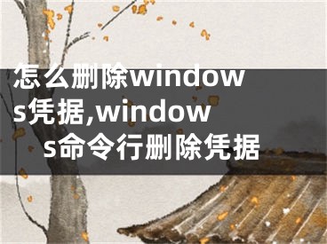 怎么删除windows凭据,windows命令行删除凭据