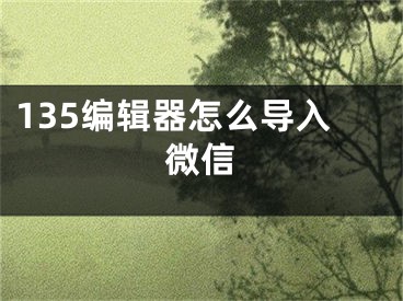 135编辑器怎么导入微信