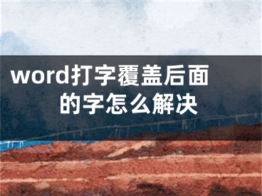 word打字覆盖后面的字怎么解决