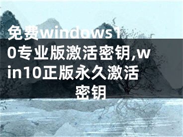 免费windows10专业版激活密钥,win10正版永久激活密钥