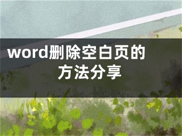 word删除空白页的方法分享