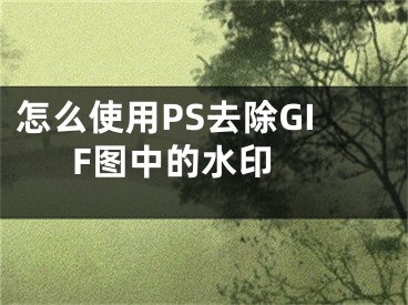 怎么使用PS去除GIF图中的水印 