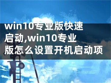 win10专业版快速启动,win10专业版怎么设置开机启动项