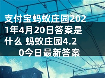 支付宝蚂蚁庄园2021年4月20日答案是什么 蚂蚁庄园4.20今日最新答案