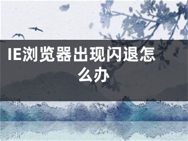 IE浏览器出现闪退怎么办